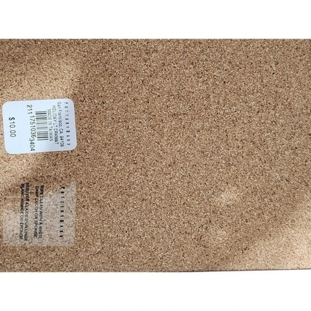 Pottery Barn Cork Holiday‎ Christmas Lights Placemats Set of 2